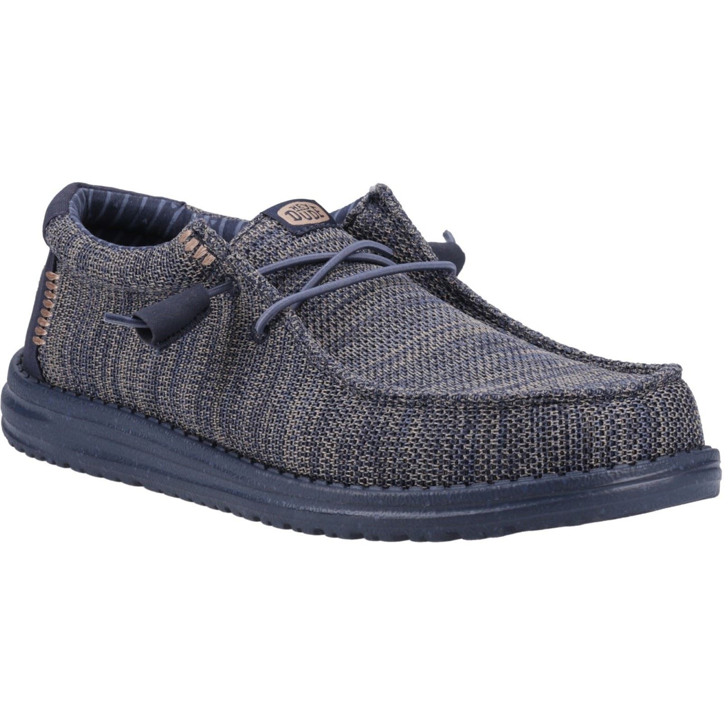 HEYDUDE Wally Stretch Mesh Polyester Men's Navy Blazer Moccasins Shoes
