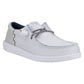 HEYDUDE Men's Wally Funk Open Mesh Shoe in White/White