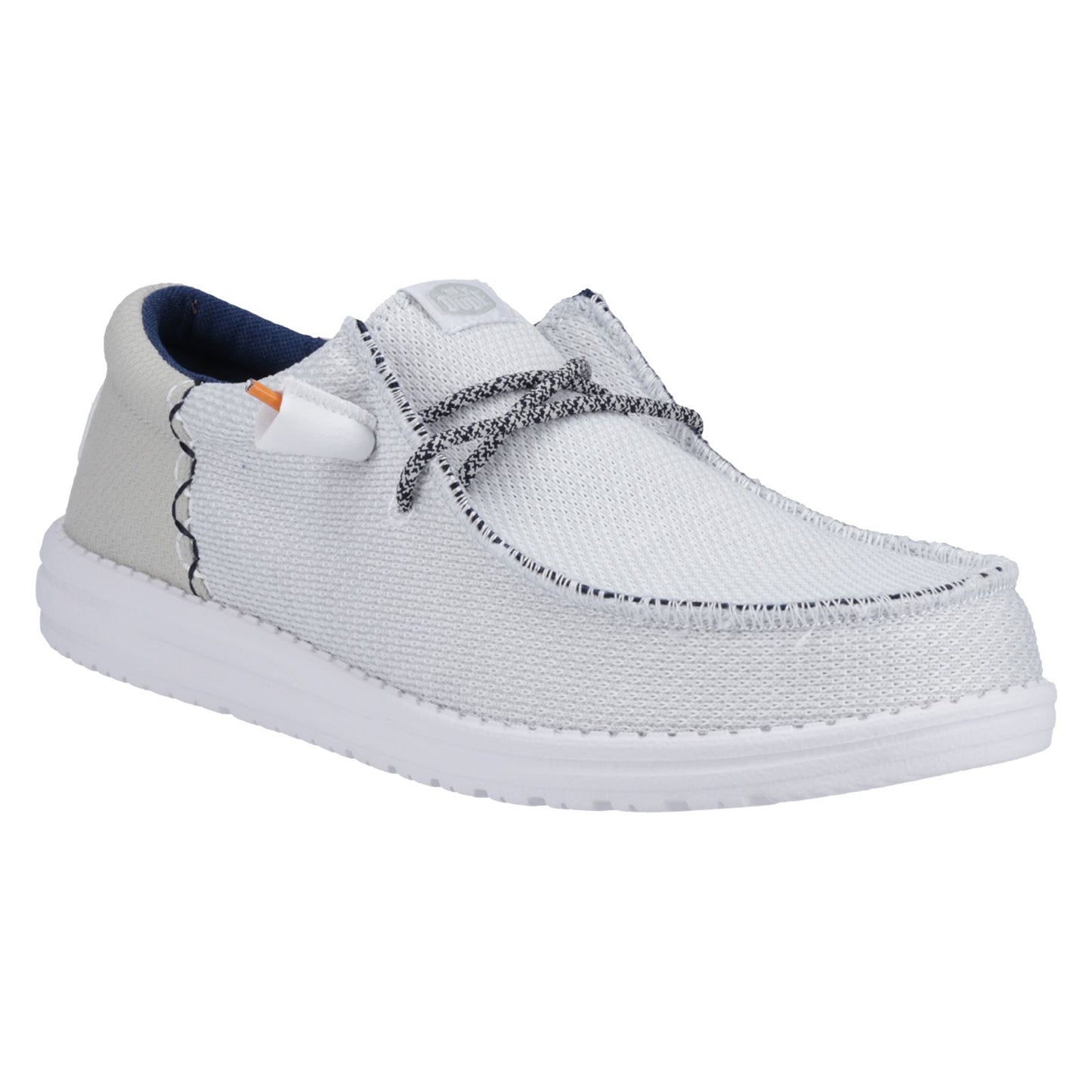 HEYDUDE Men's Wally Funk Open Mesh Shoe in White/White