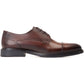 Base London Men's Magnus Toe-Cap Derby in Burnt Brown