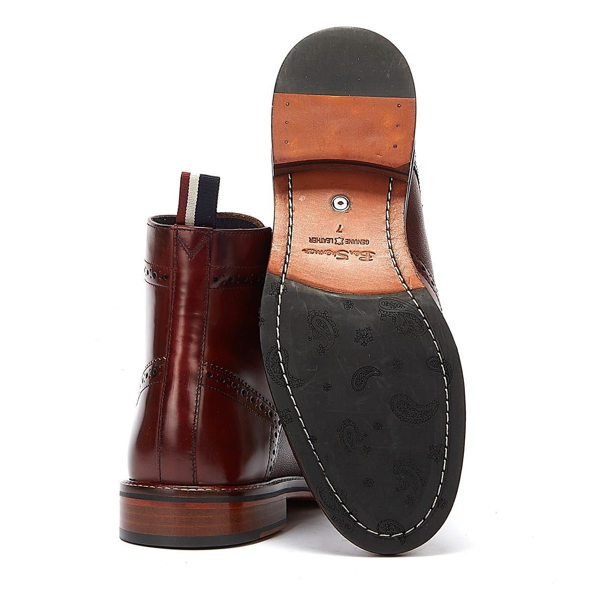 Ben Sherman - BS12604 MENS ALFRED BROGUE BOOT BURGUNDY