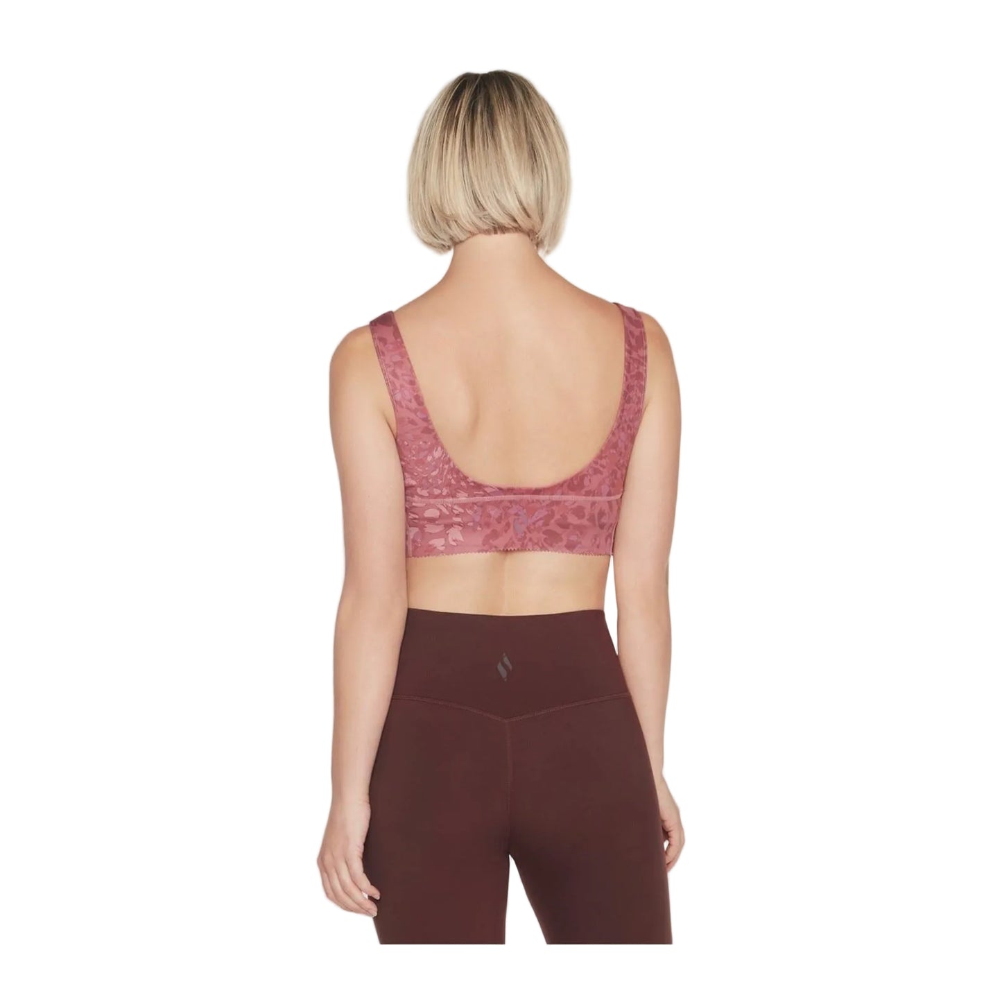 Skechers Performance Gosculpt Leopard Longline Bra Polyester Women's Pink Sports Bra