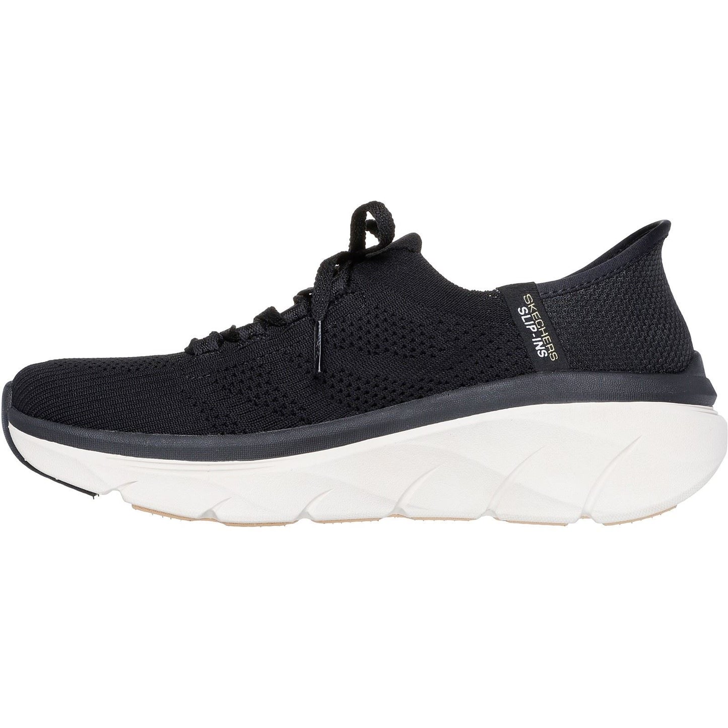 Skechers Women's D'Lux Walker 2.0 Thrill Movement Shoes in Black/Tan