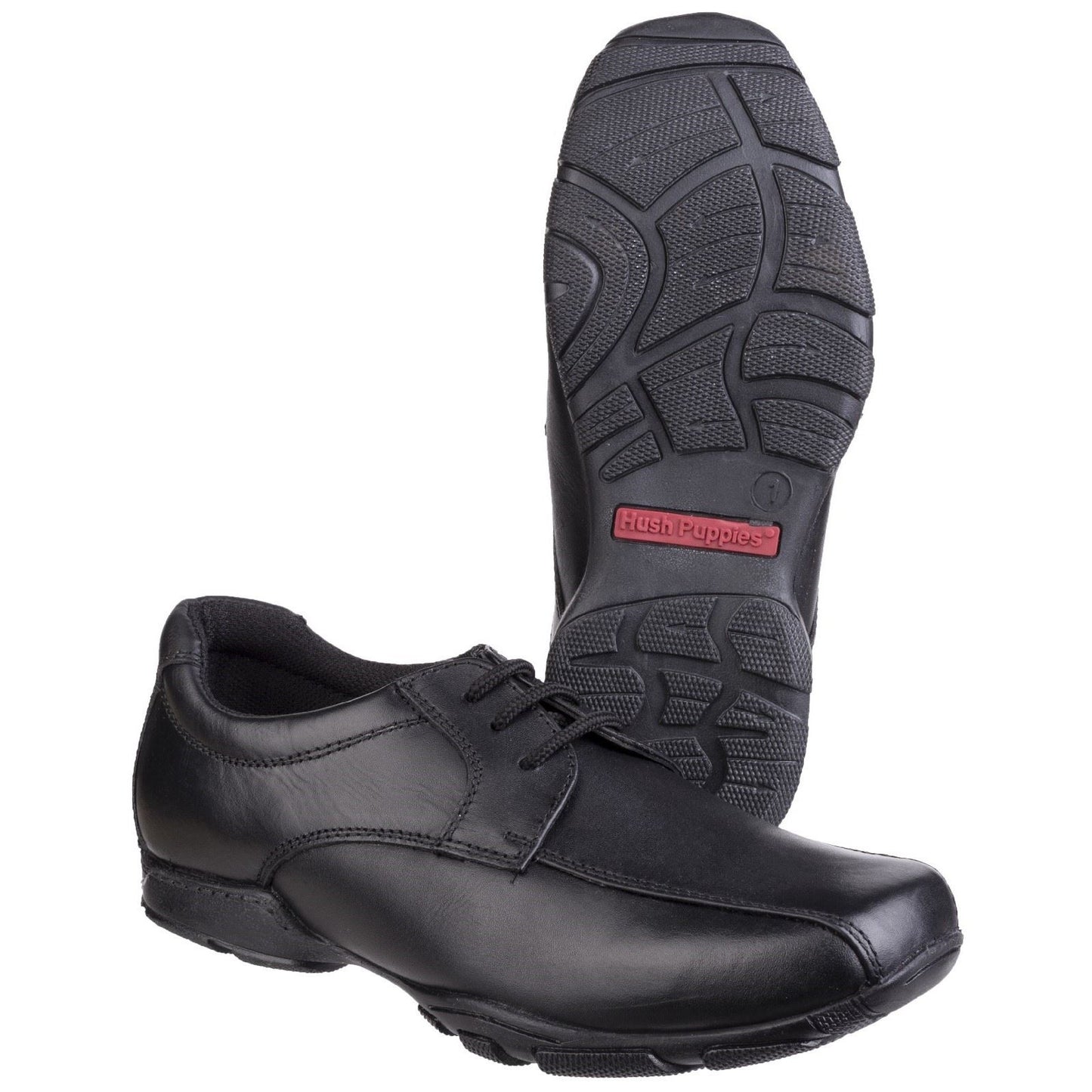 Hush Puppies Vincente Youth Boys Black Leather Loafers