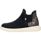 HEYDUDE Women's Branson Suede Novelty Ankle Boots in Black/Snake