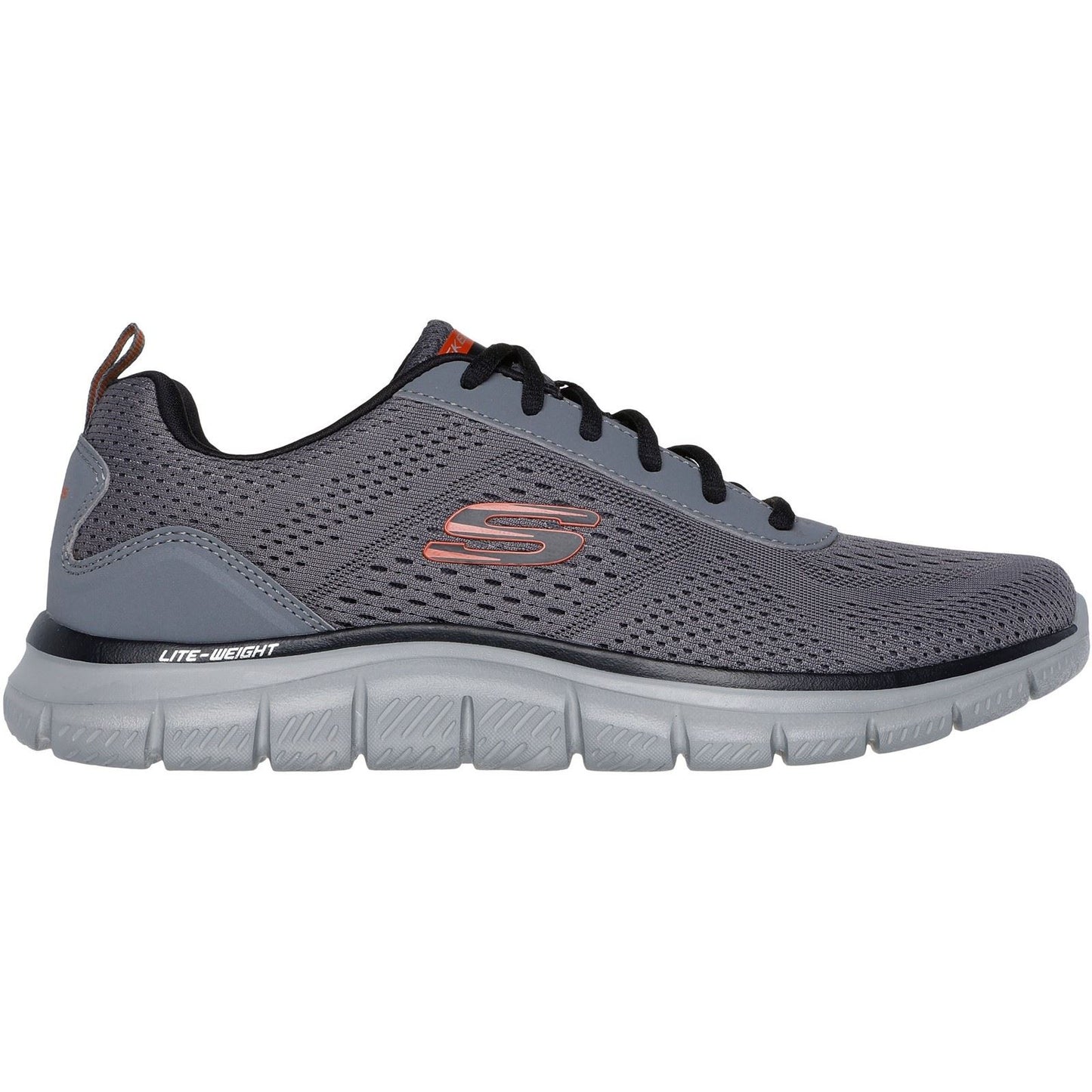 Skechers Track Leshur Polyester Men's Charcoal/Orange Trainers