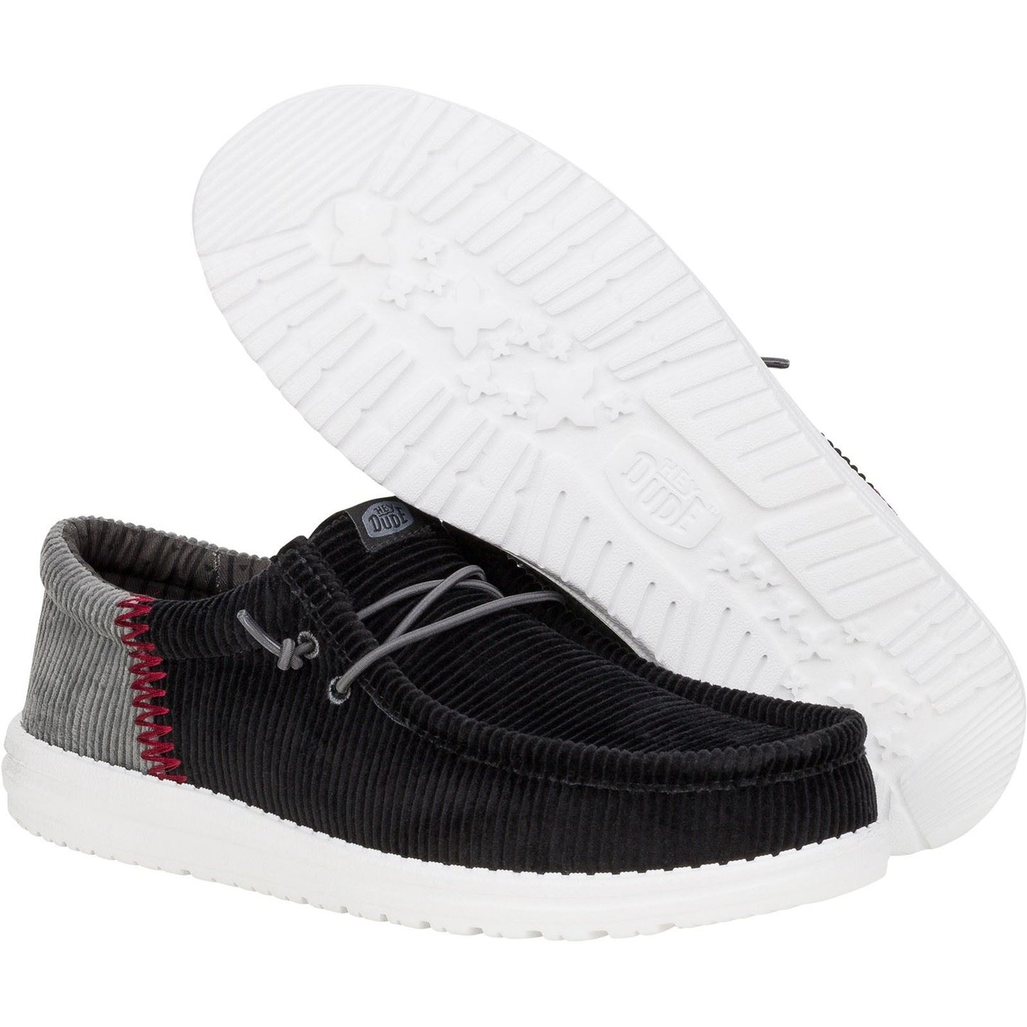 HEYDUDE Men's Wally Funk Corduroy Shoes in Black