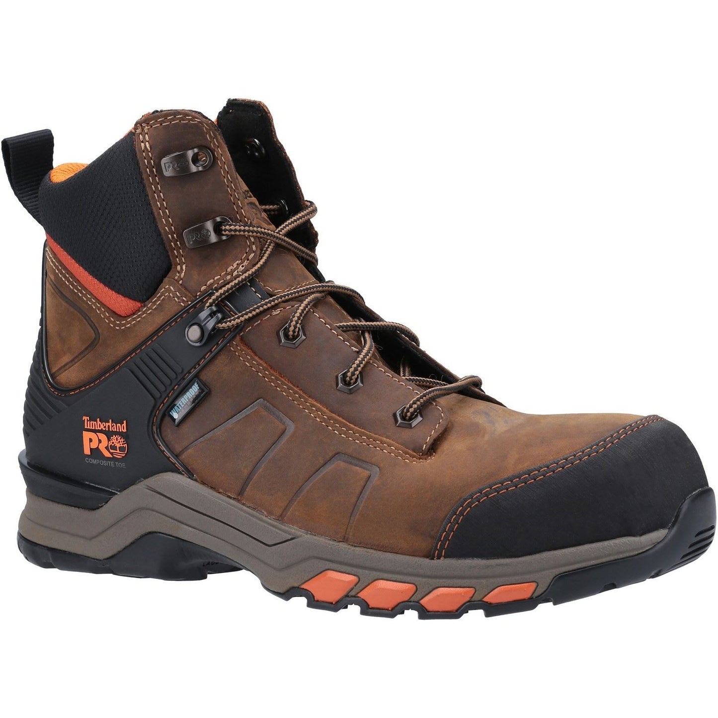Timberland Pro Men's Hypercharge Composite Safety Toe Work Boot in Brown/Orange