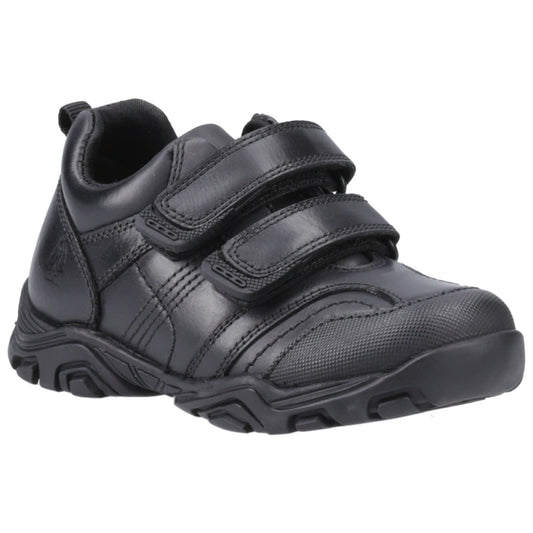 Hush Puppies Leroy Leather Boy's Black Shoes