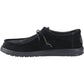 HEYDUDE Men's Wally Suede Shoes in Black