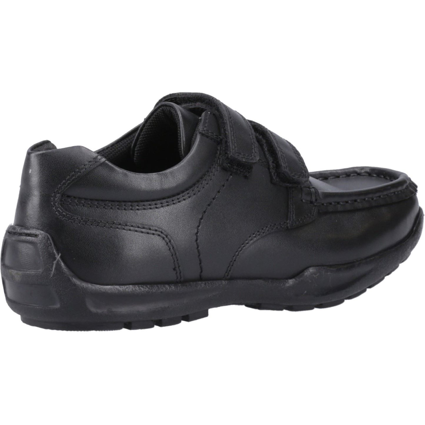Hush Puppies Maddox Touch Fastening Leather Black Shoes