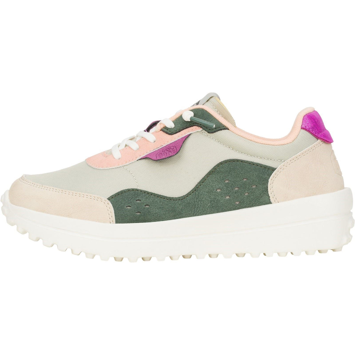 HEYDUDE Women's Hayden Colorblock Trainers in Dusty Olive/Multi