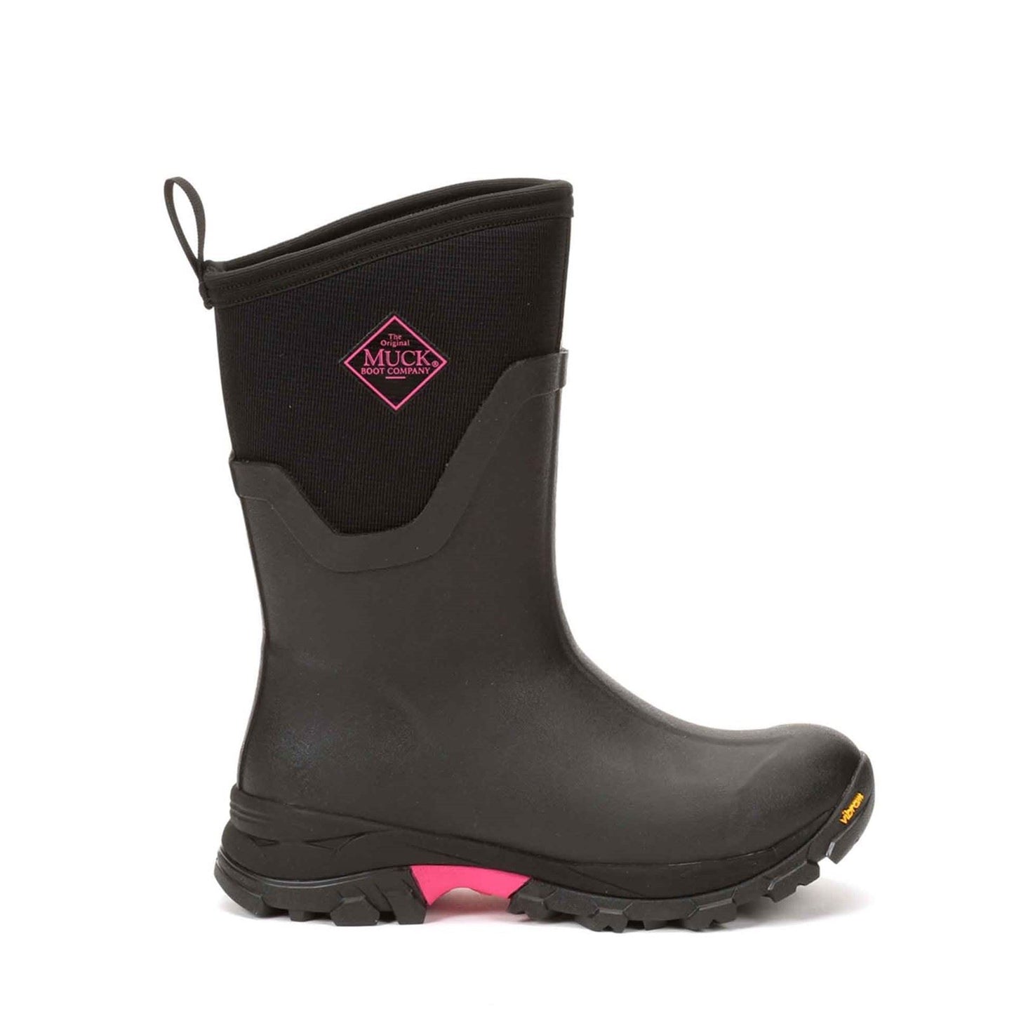 Muck Boots Women's Arctic Ice Mid Wellingtons in Black/Hot Pink