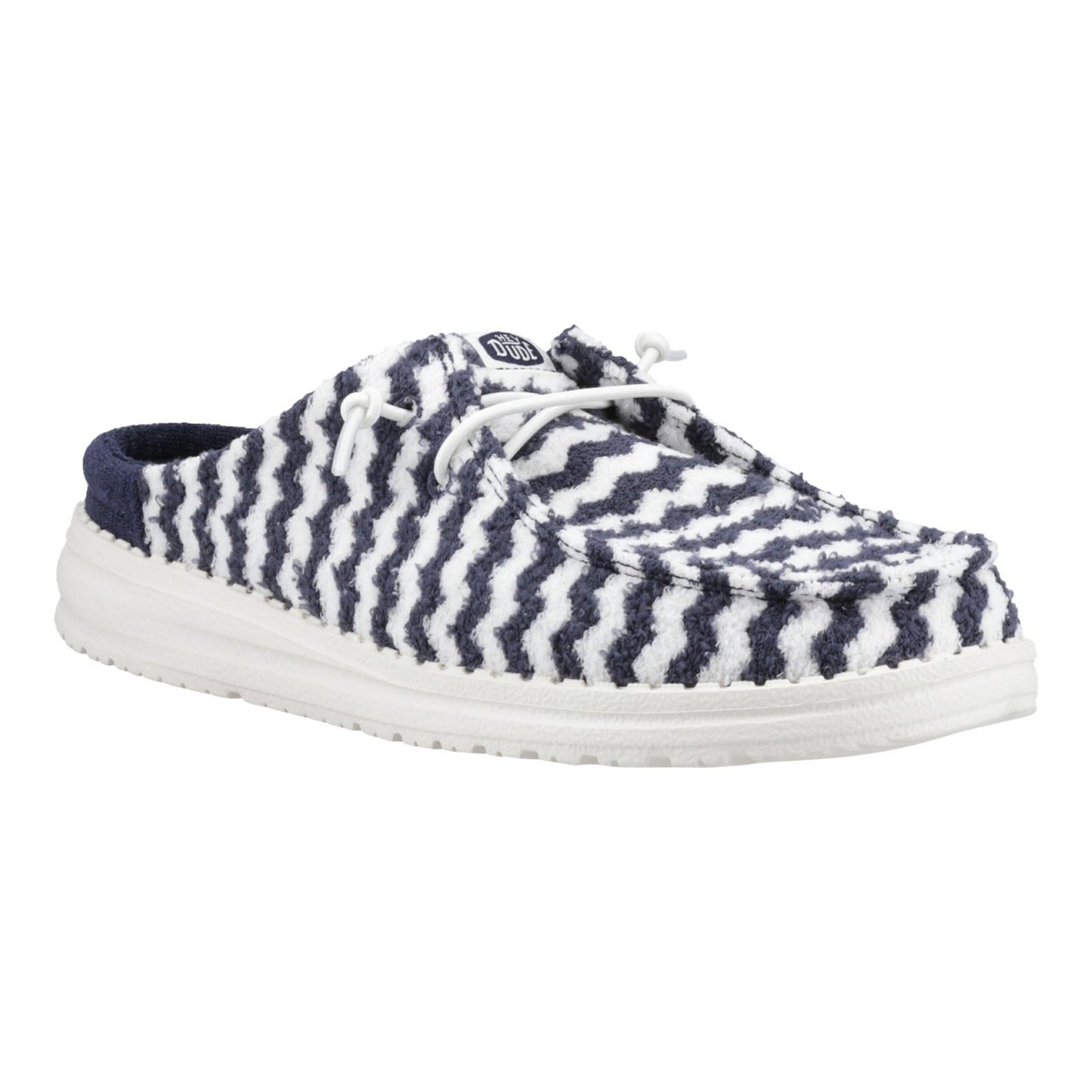 HEYDUDE Wendy Slip Terry Stripe Polyester Women's Navy Blazer/Egret Mules