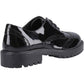 Hush Puppies Athena Patent Leather Youth Black Brogues