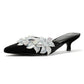 French Connection Victoria Velvet Kitten Heel Women's Black Mules