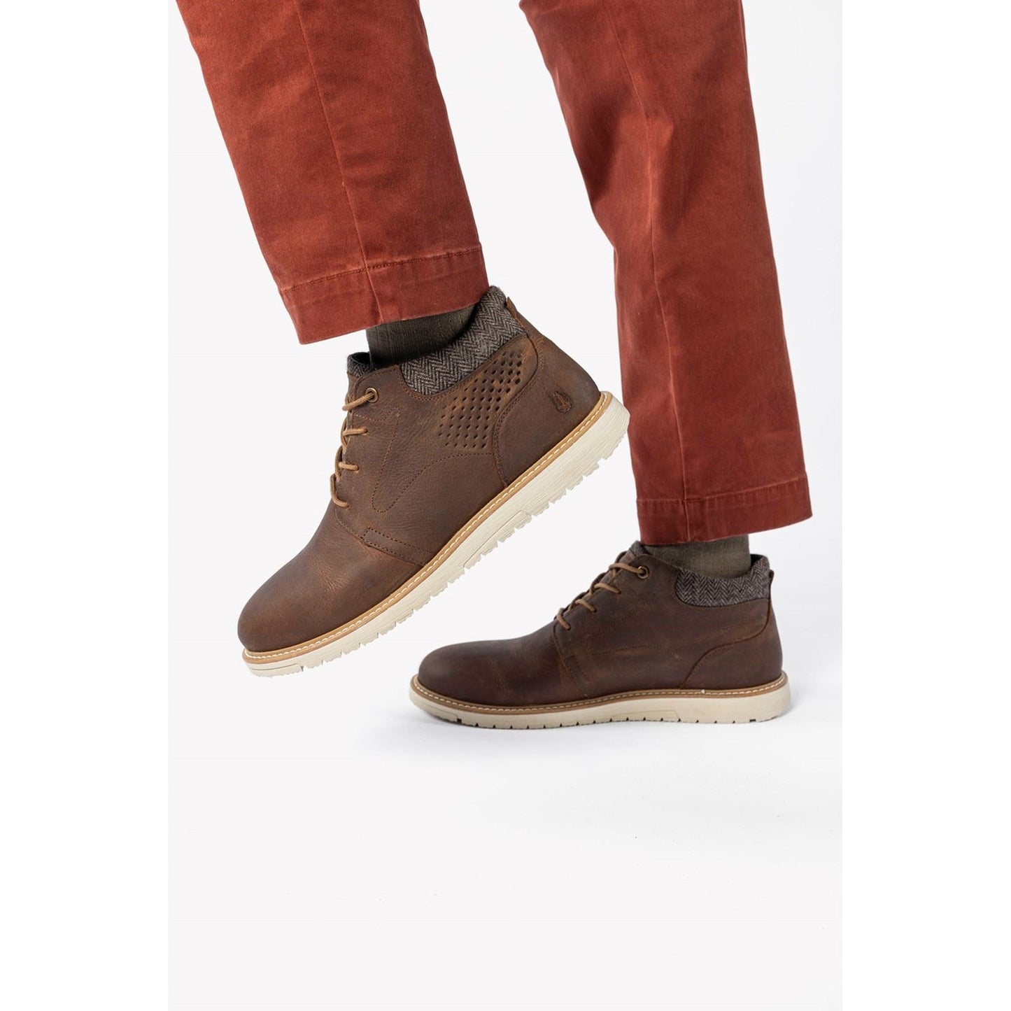 Hush Puppies Jenson Leather Men's Brown Ankle Boots
