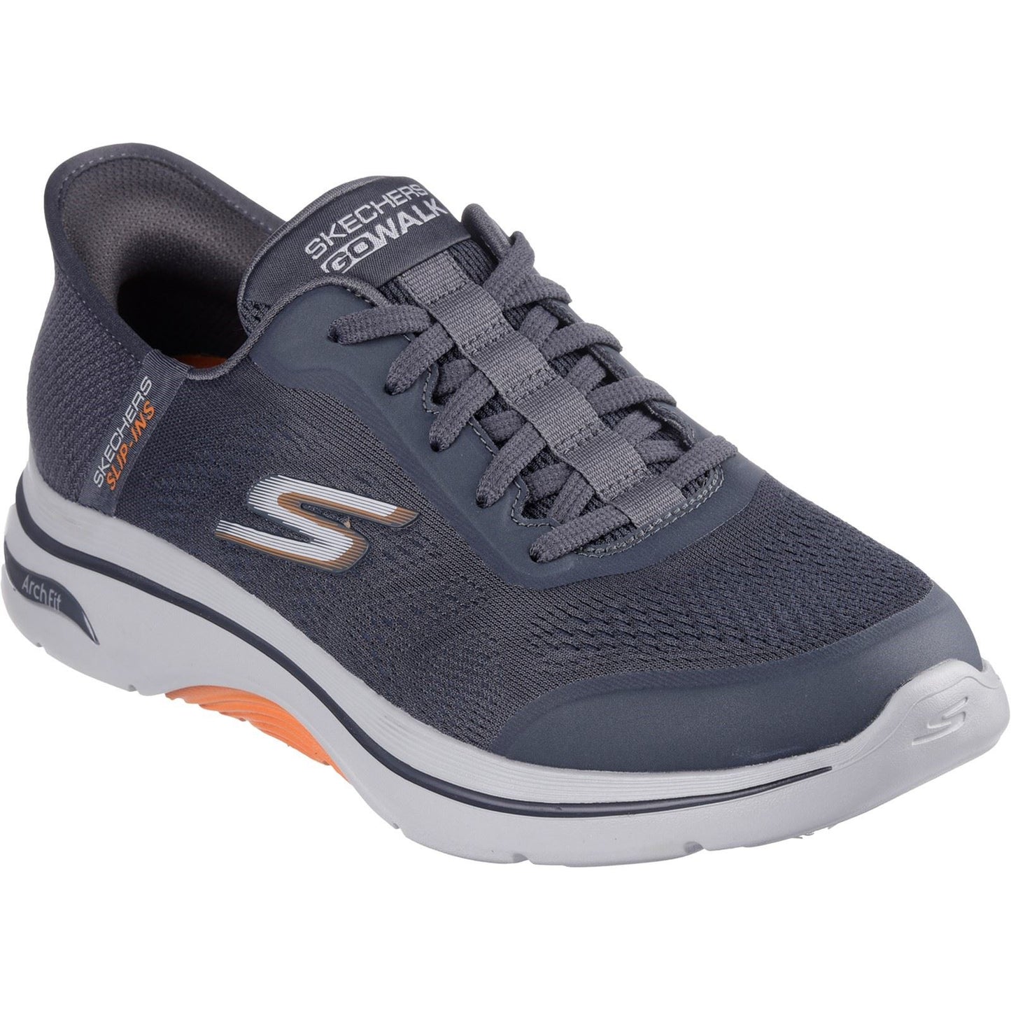 Skechers Men's Arch Fit 2.0 Simplicity 2 Shoes in Charcoal/Orange