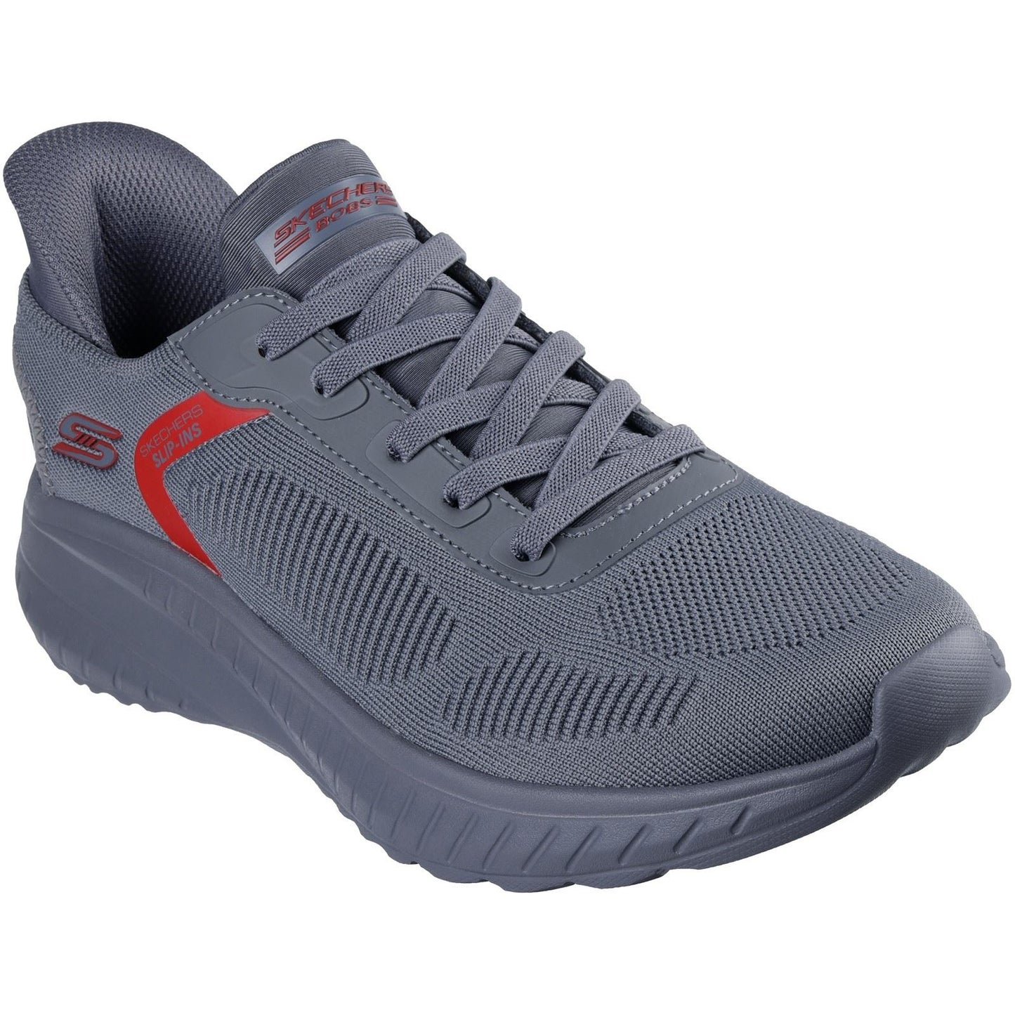 Skechers BOBS Sport Squad Chaos Solid Step Textile Men's Dark Grey Trainers