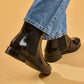 Hush Puppies Colette Leather Women's Black Wide Fit Flat Chelsea Boots