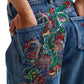 Ed Hardy Crawling Dragon Washed Women's Mid Blue Jeans