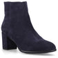 Hush Puppies Claridy Suede Leather Women's Navy Heeled Ankle Boots