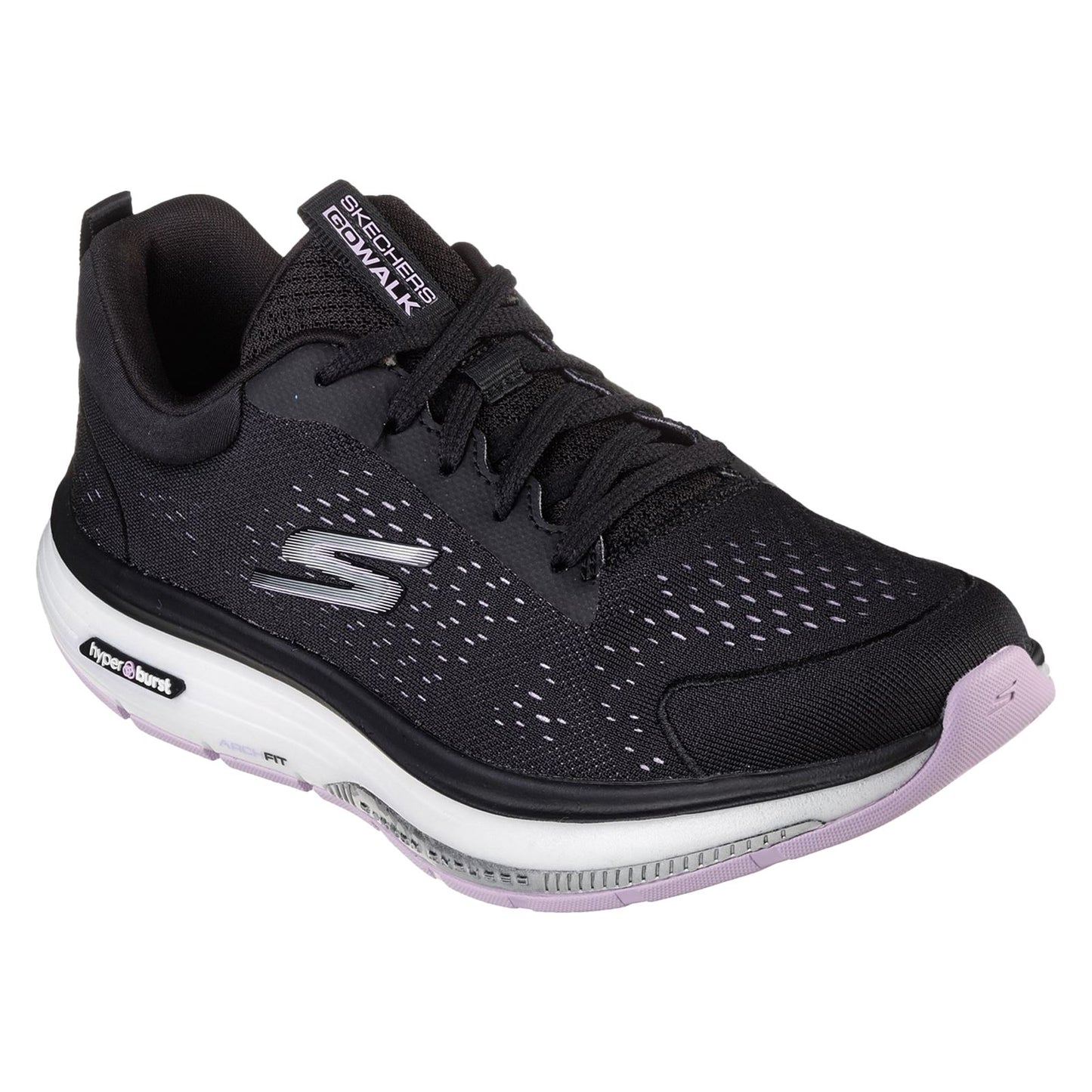 Skechers Women's Go Walk Workout Walker Outpace Trainers in Black/Lavender