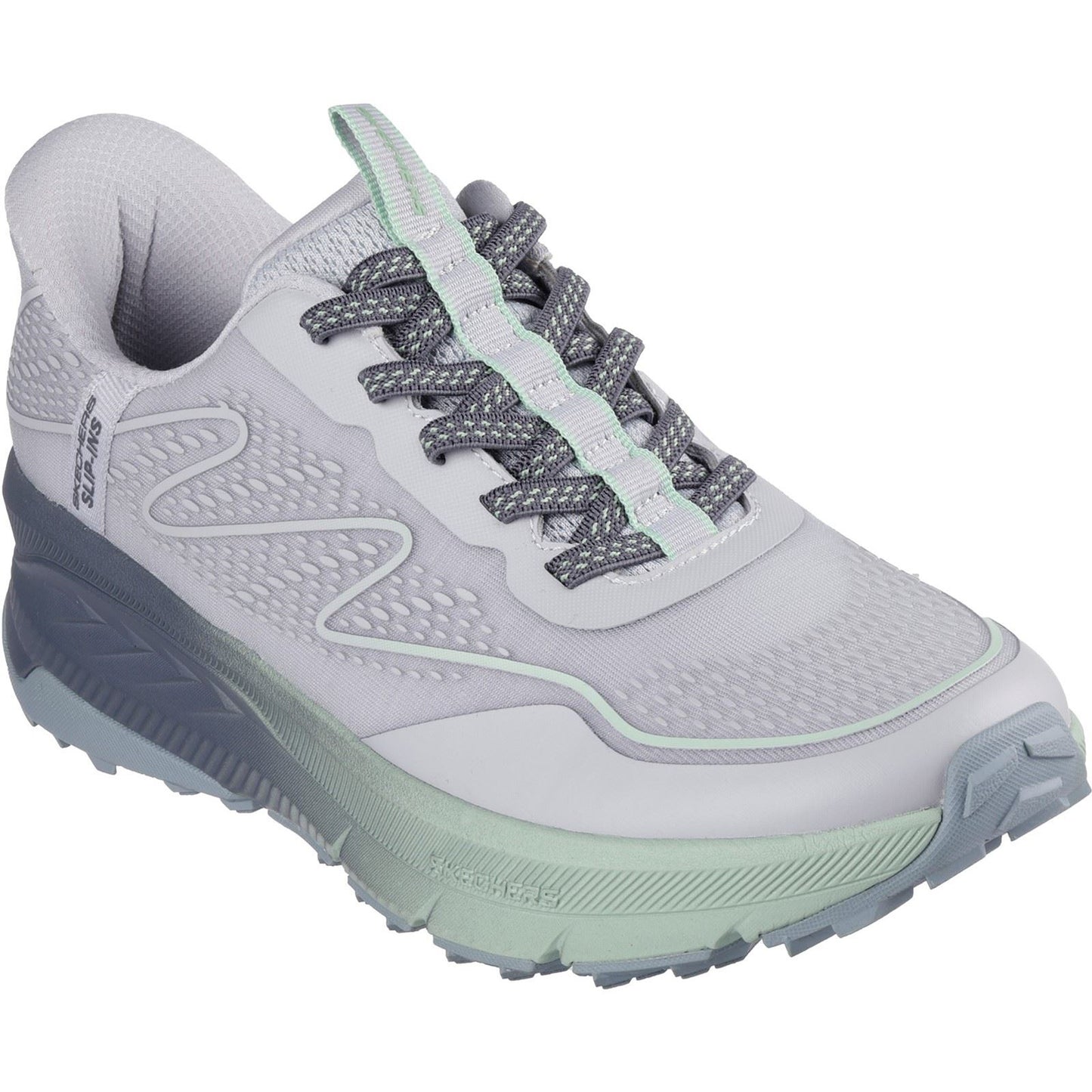 Skechers Women's Switch Back Mist Hiking Shoes in Grey/Green