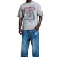 Ed Hardy Oil Wash New York Graphic Relaxed Men's Grey T-Shirts