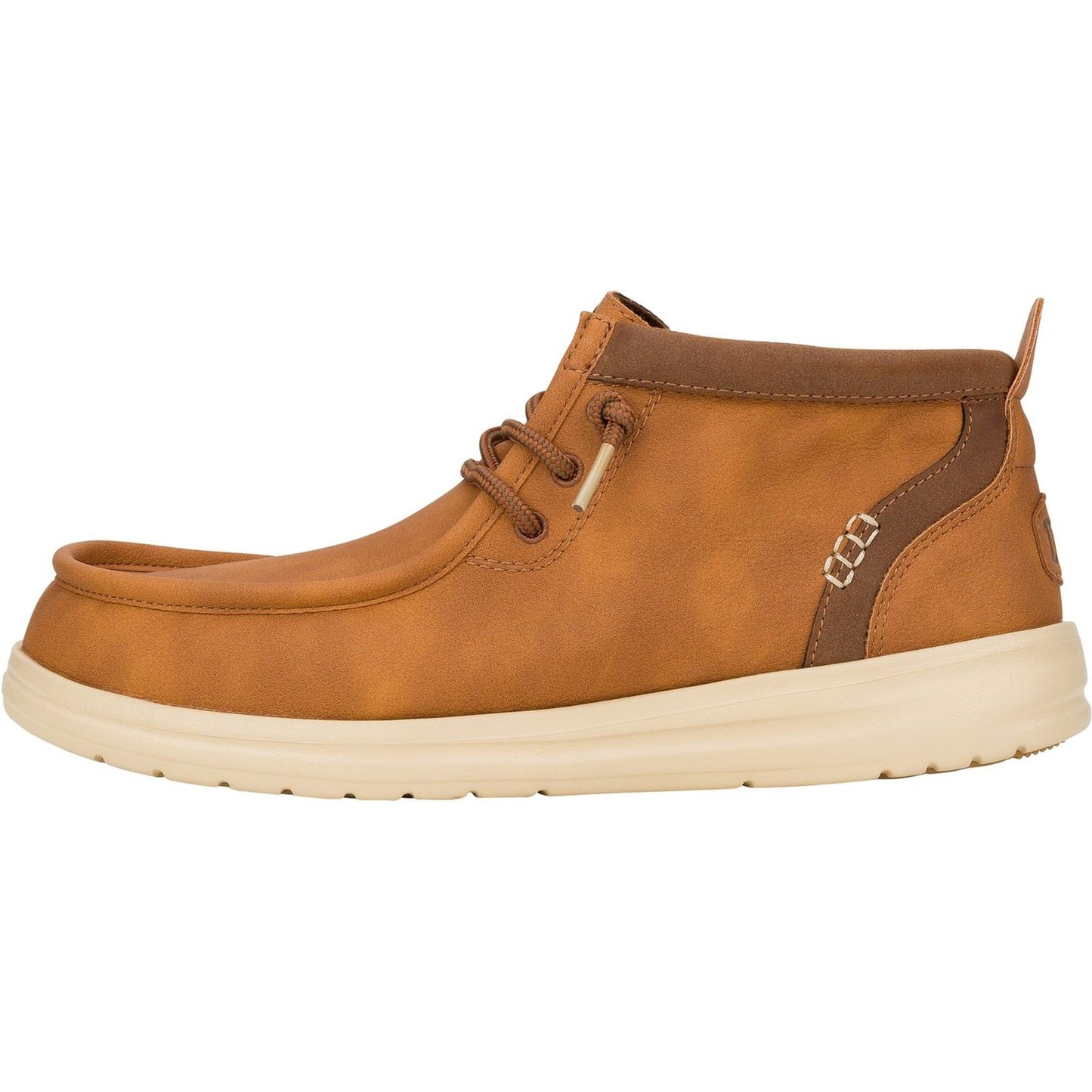 HEYDUDE Men's Wally Mid GripR Classic Boots in Cognac/Tan