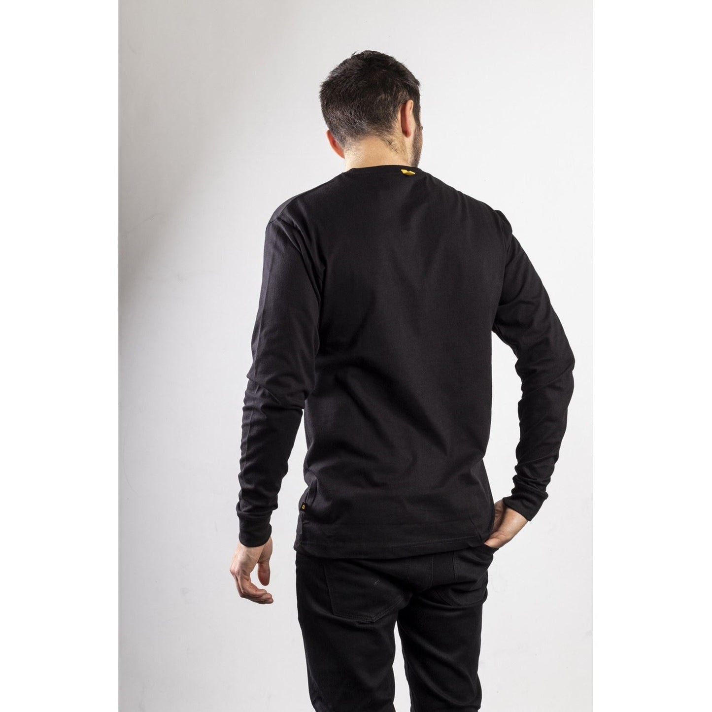 Caterpillar Men's Trademark Banner Long Sleeve T-Shirt in Black
