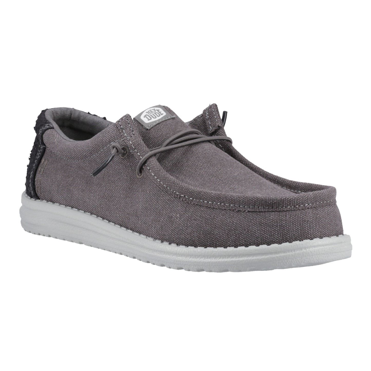 HEYDUDE Wally Workwear Polyester Blend Men's Granite Grey/Black Moccasins Shoes