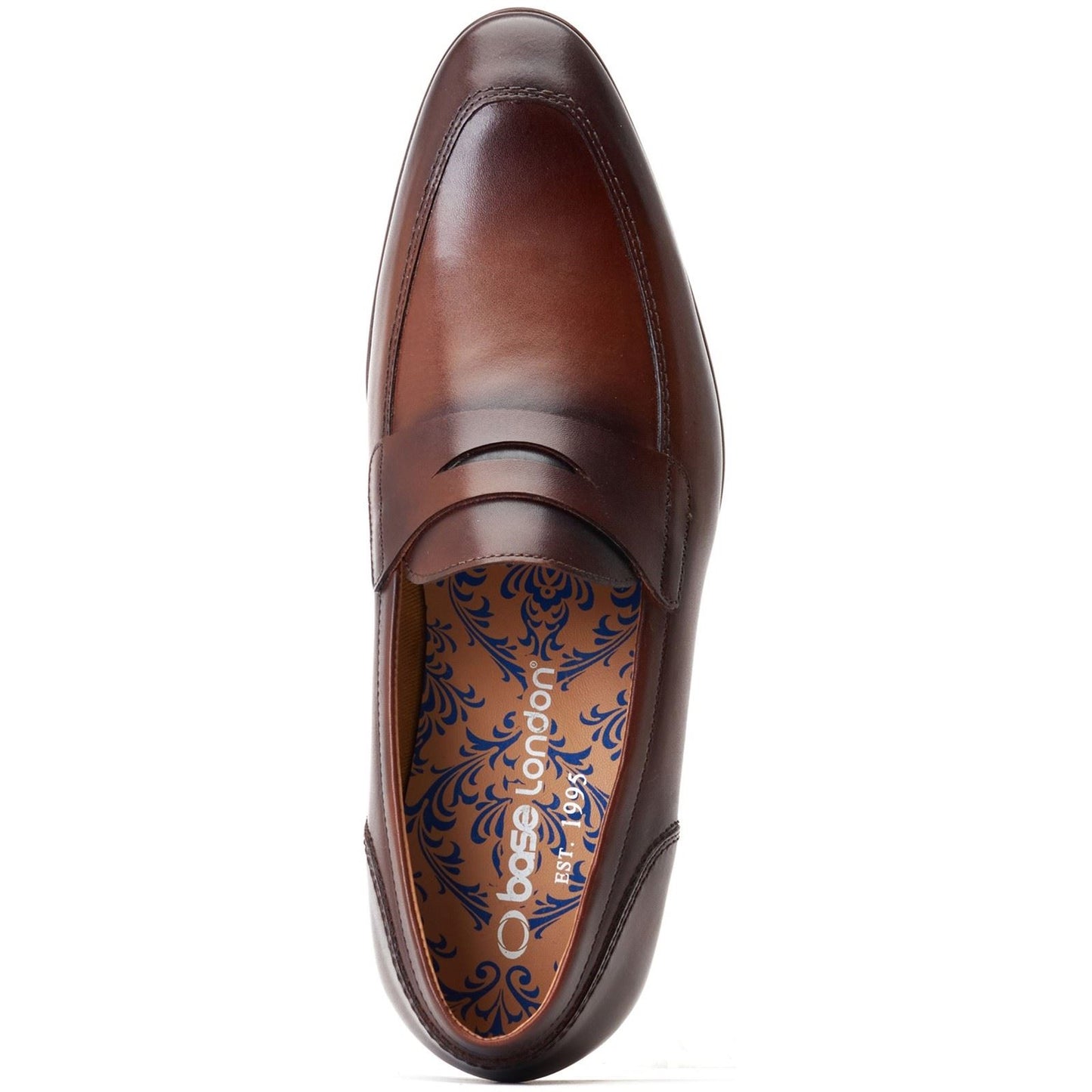 Base London Men's Bruno Penny Loafer in Burnt Brown
