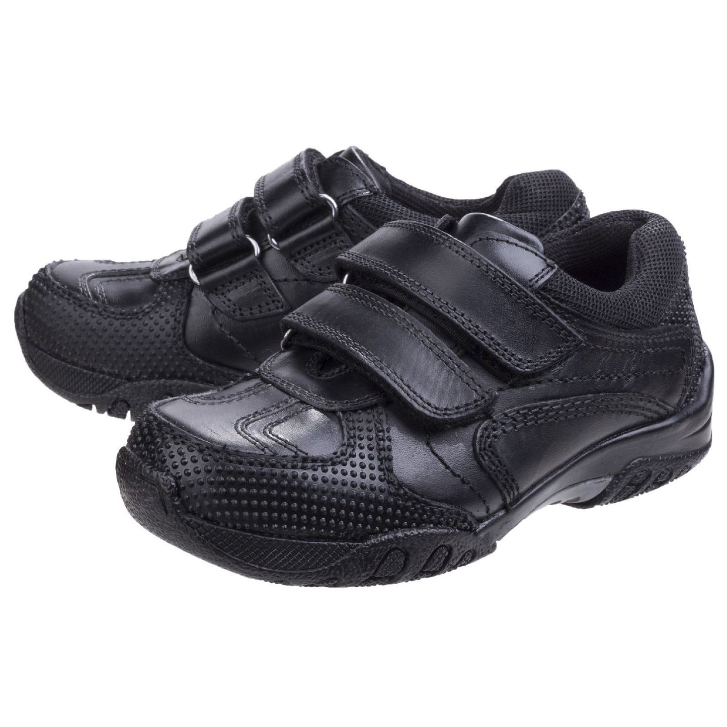 Hush Puppies Jezza Youth Boys Black Leather Loafers