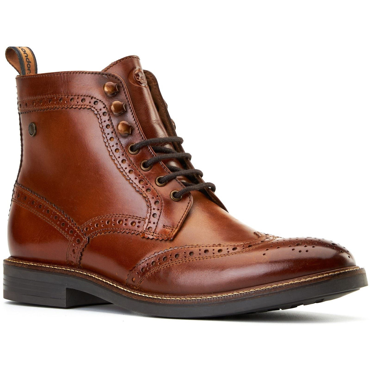 Base London Bristol Leather Men's Burnt Tan Brogues Shoes