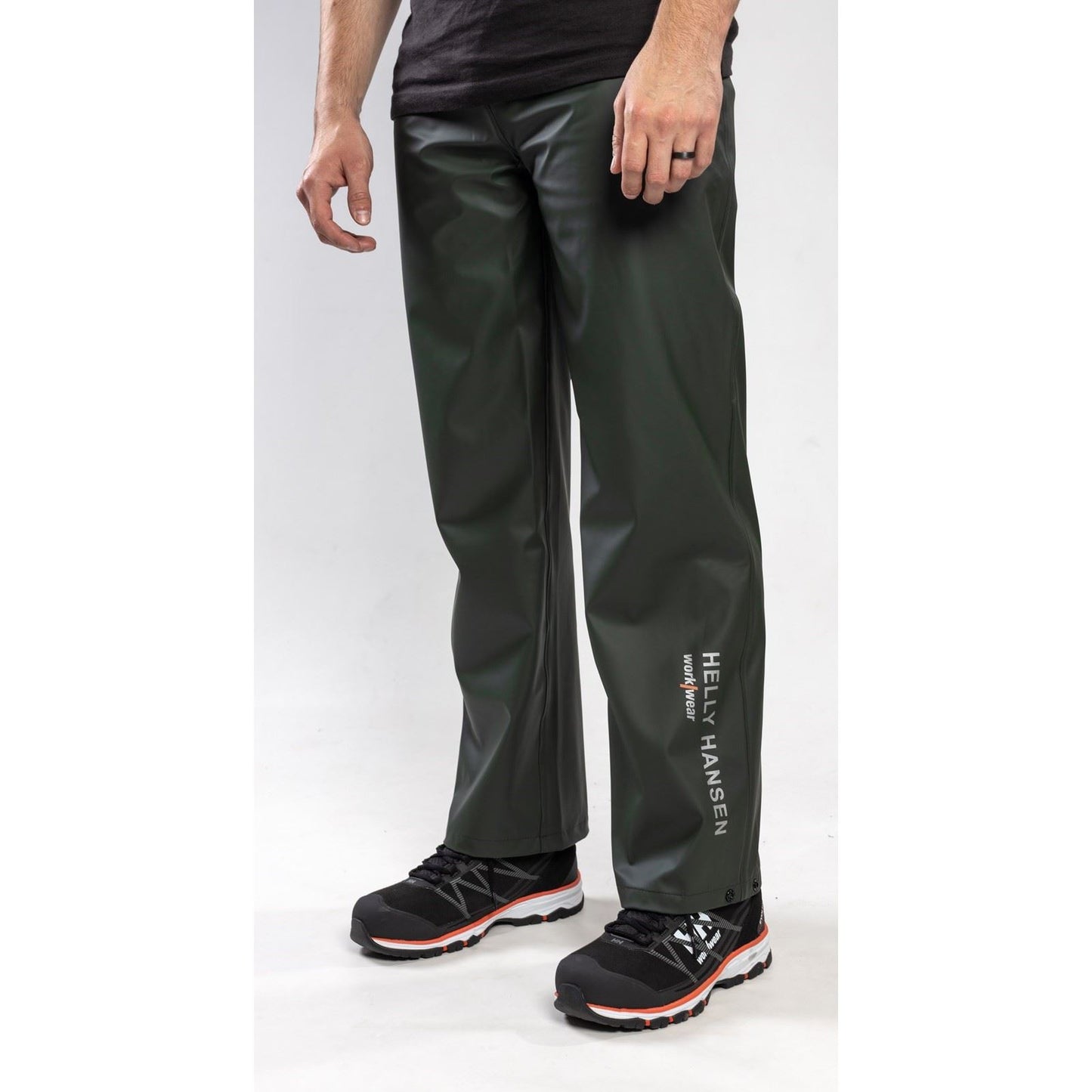 Helly Hansen Workwear Voss Polyester Unisex Adults Green Rain Trousers