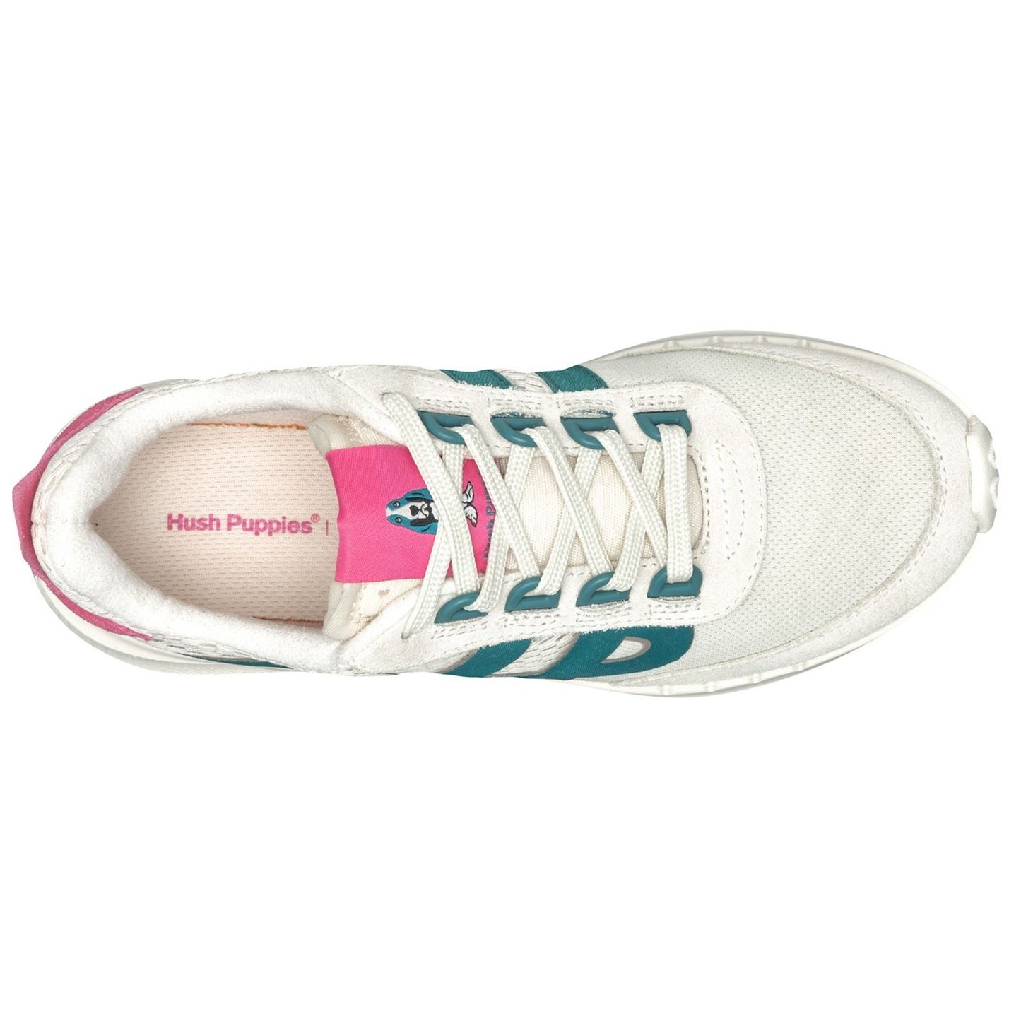 Hush Puppies Seventy8 Retro Runner Suede Women's Stone/Pink Trainers