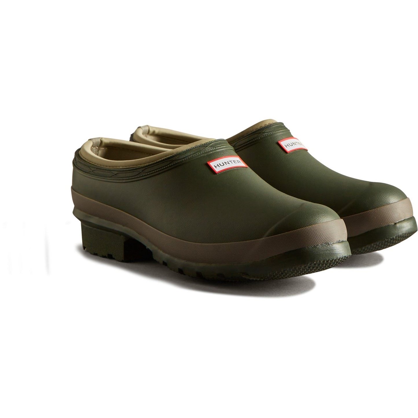 Hunter Men's Gardener Clogs in Dark Olive/Clay