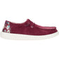 HEYDUDE Women's Wendy Corduroy Leo Shoes in Burgundy