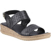 Hush Puppies Ebony Wide Fit Leather Women's Black Sandals