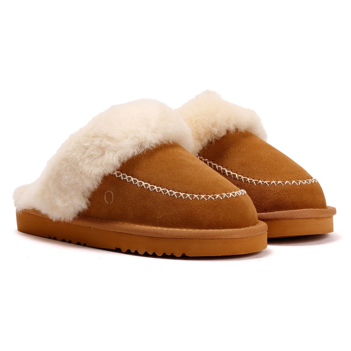 Osprey London The Celeste Suede Women's Chestnut Slippers