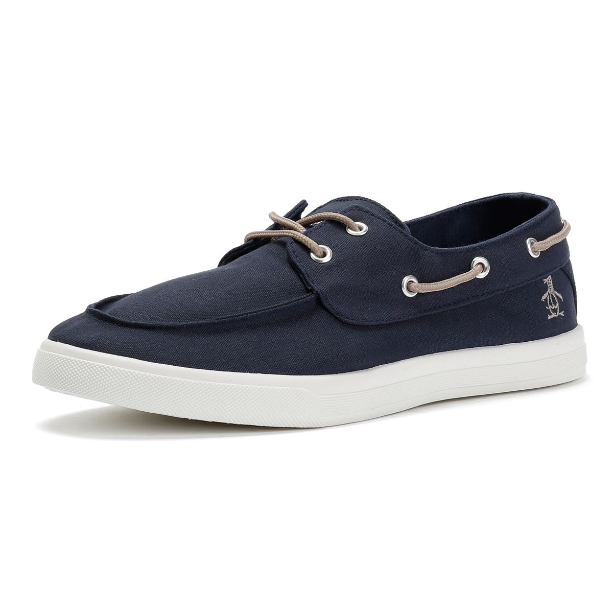 Penguin Sailor Canvas Men's Navy Lace-Up Shoes