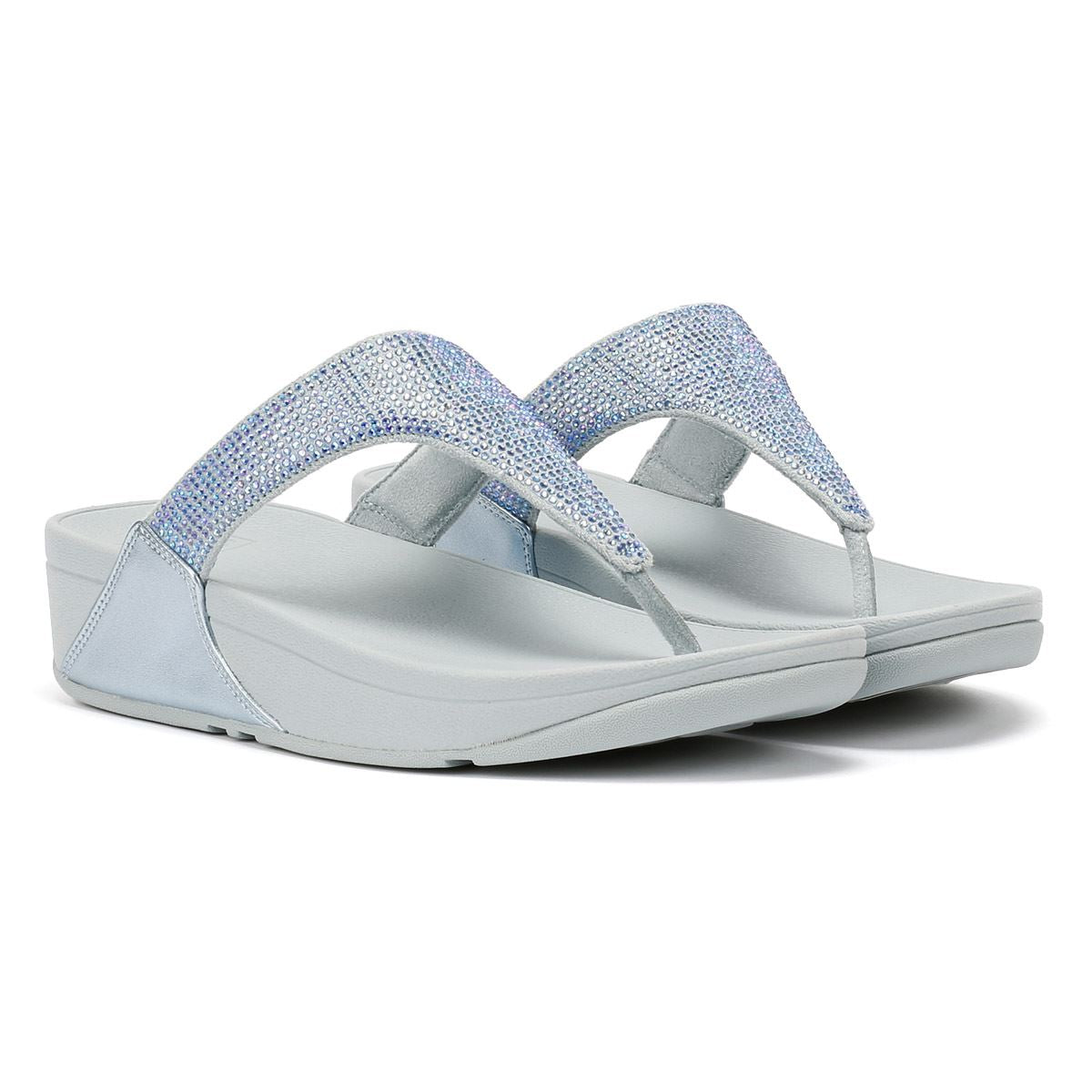 FitFlop Lulu Crystal Women's Quiet Blue Sandals