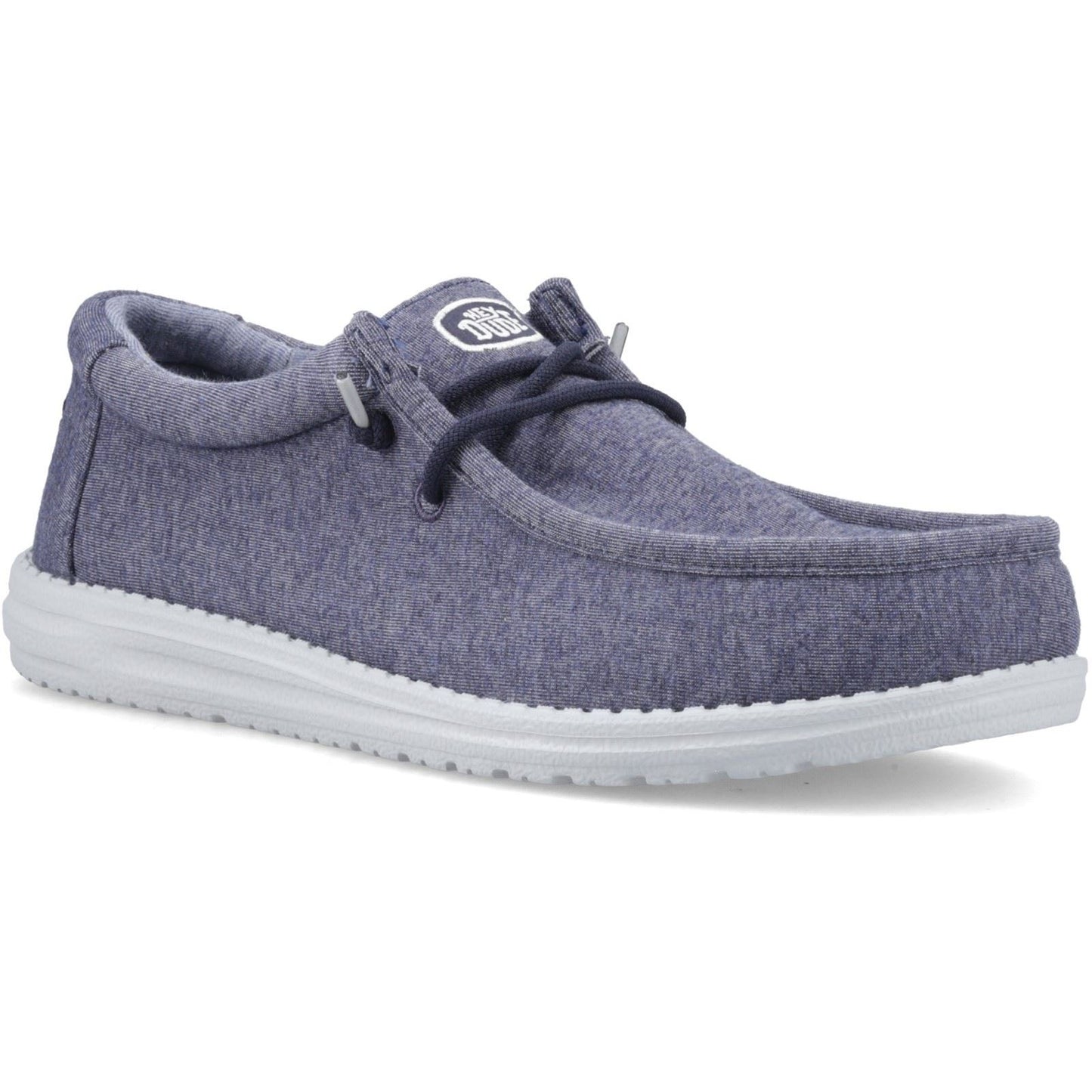 HEYDUDE Wally Stretch Jersey Cotton Men's Navy Moccasins Shoes