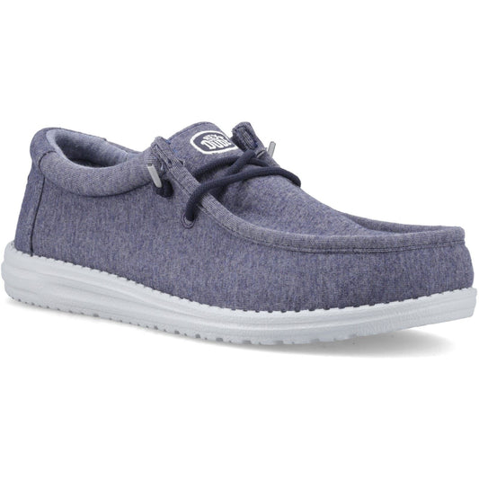 HEYDUDE Wally Stretch Jersey Cotton Men's Navy Moccasins Shoes