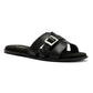 TOMS Sol Mule Leather Women's Black Sandals