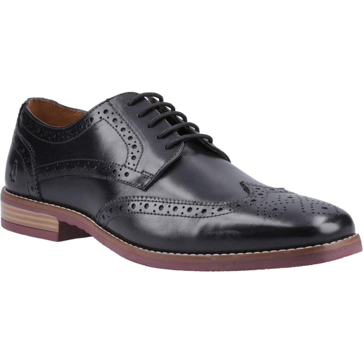 Hush Puppies Mack Leather Men's Black Brogues Shoes