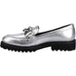 Hush Puppies Gianna Leather Women's Silver Loafers