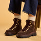 Hush Puppies Robyn Hiker Suede Women's CHOCOLATE Heeled Ankle Boots