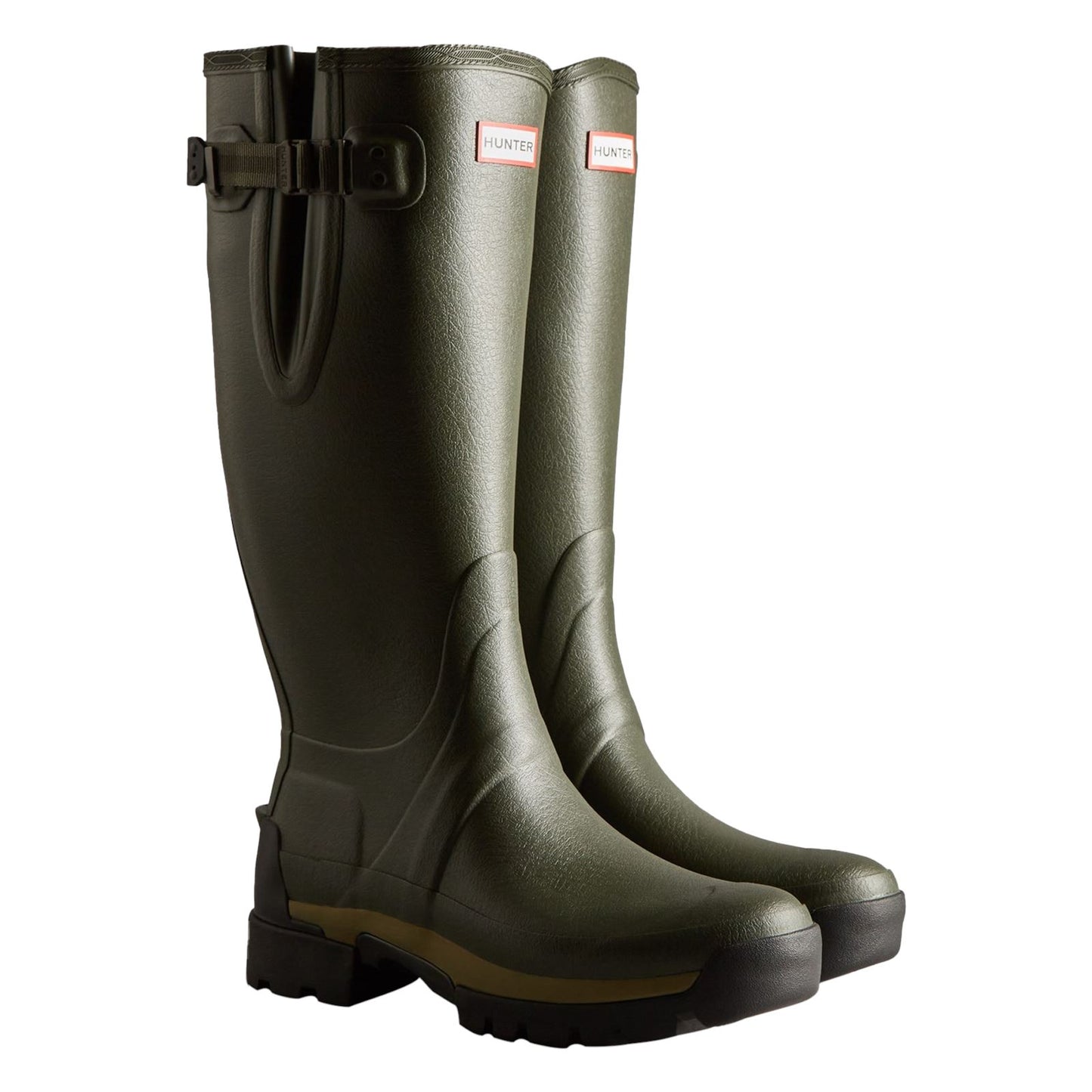Hunter Men's Balmoral Adjustable Wellington in Dark Olive